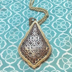 Kendra Scott Jewelry - Kendra Scott Aiden gold necklace w silver filigree Kendra Scott Jewelry - Kendra Scott Aiden gold necklace w silver filigree